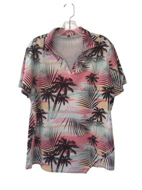 Soneven Multi Color Palm Print Top Size XL